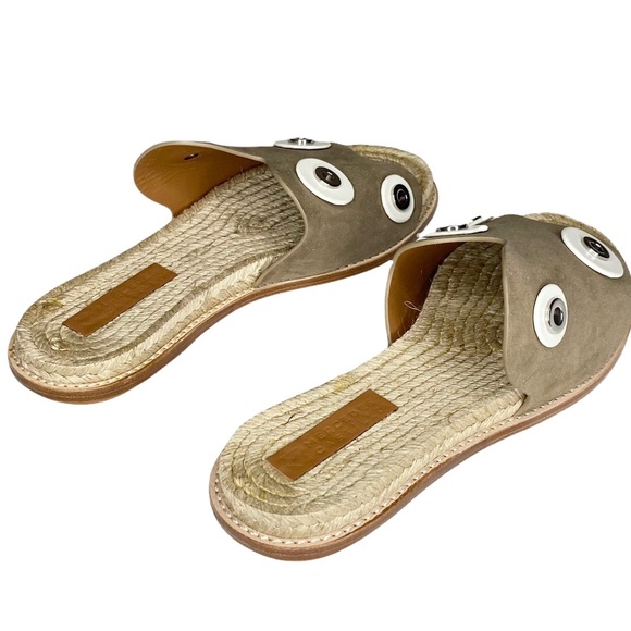 new Mercedes Castillo ✪ Oversized Metal Hardware Sandals Sandal ✪ Natural Suede - Picture 6 of 16